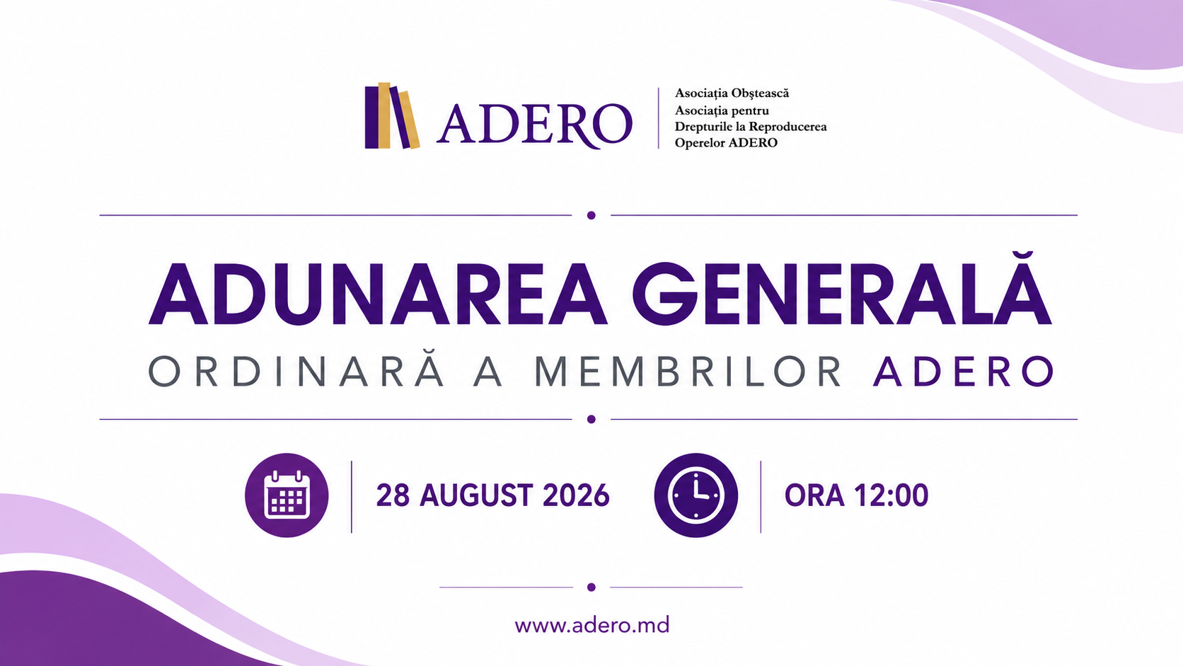 ANUNT - Adunarea Generală ADERO 28.08.2026